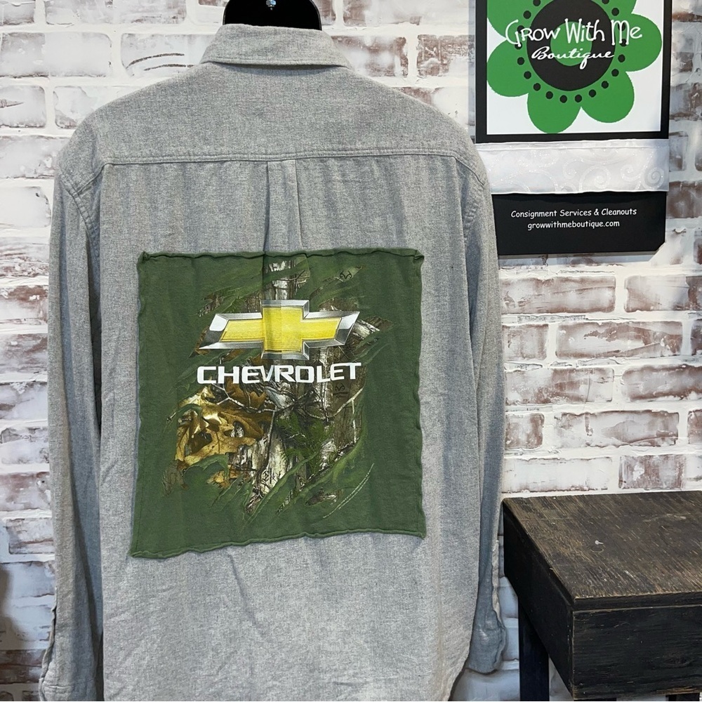 Gap Gray and Green upcycled Men's Shirt XL